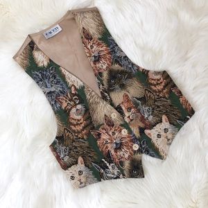 Vintage brocade cat vest size S